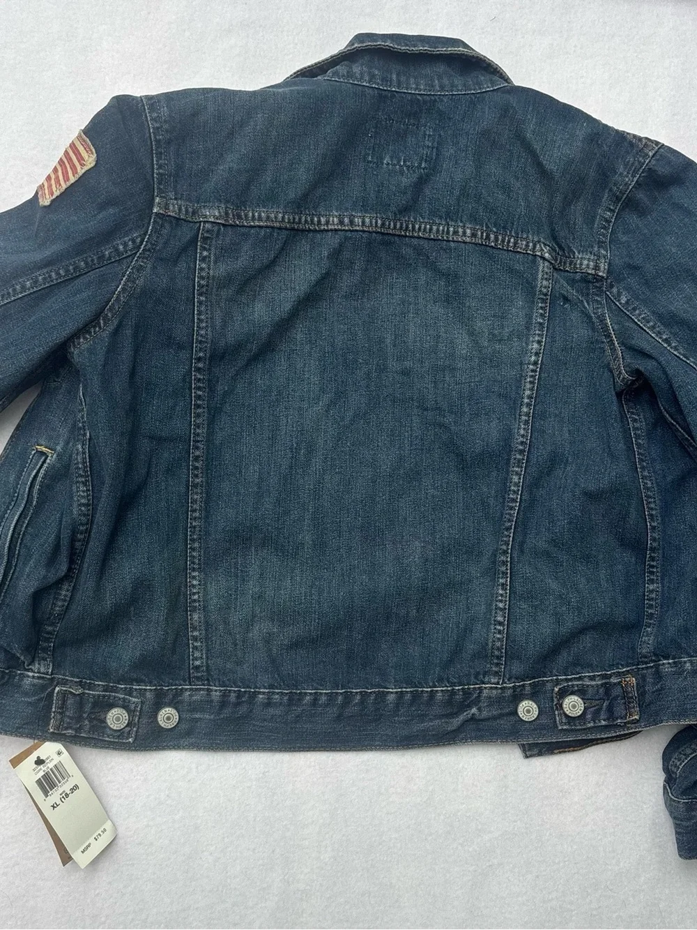 Ralph Lauren Dark Blue Denim Jacket with Flag Patch